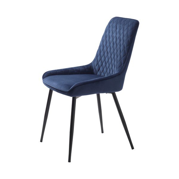 Sedia da pranzo in velluto blu Milton - Unique Furniture-image-1