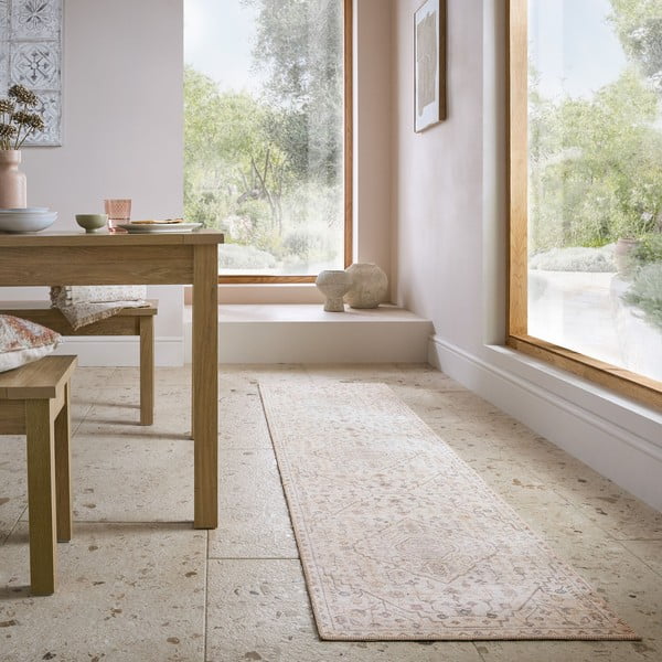 Passatoia color crema lavabile 60x230 cm Teo Traditional – Flair Rugs-image-1