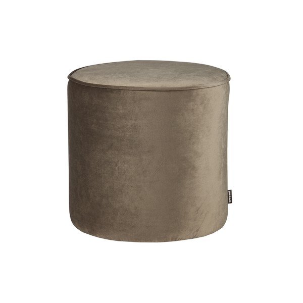 Olivově zelený sametový puf WOOOD Sara, ⌀ 46 cm