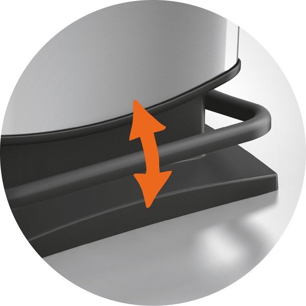 Cestino per la spazzatura argentato in plastica con pedale 40 l Paso – Rotho-image-4