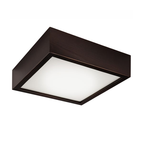 Lampada da soffitto marrone scuro con paralume in vetro 27,5x27,5 cm Quadro - LAMKUR