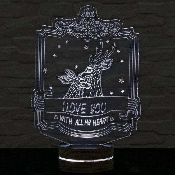 3D stolní lampa I love you