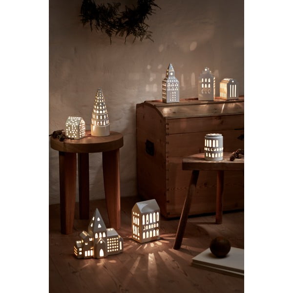 Portacandela in ceramica per lumino Urbania Lighthouse Church Tower – Kähler Design-image-4