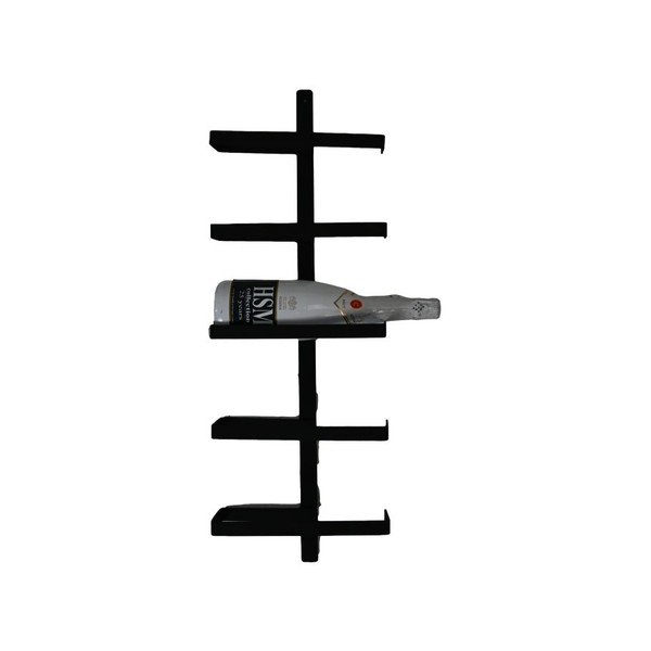 Portabottiglie in metallo nero da parete per 5 bottiglie - HSM collection