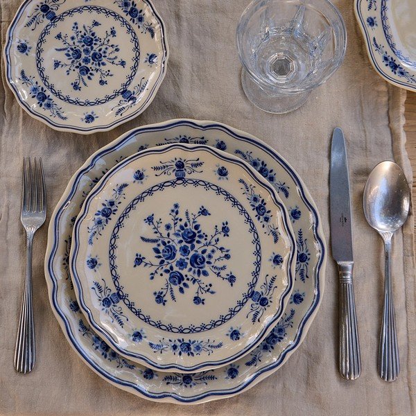 Piatto da dolce blu/beige in gres ø 21 cm Vila – Costa Nova-image-3