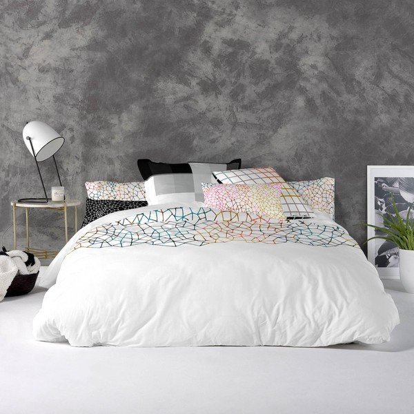 Copripiumino in cotone, 200 x 200 cm Net - Blanc-image-1