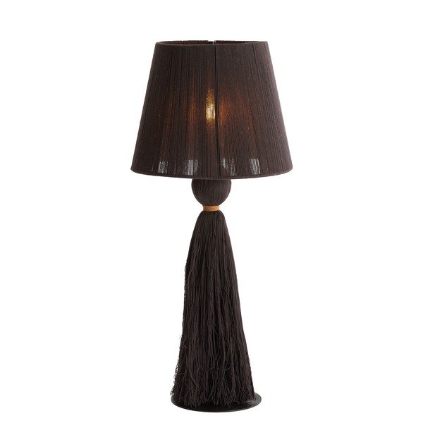 Lampada da tavolo marrone scuro con paralume in tessuto (altezza totale 58 cm) Espino – Light & Living-image-2