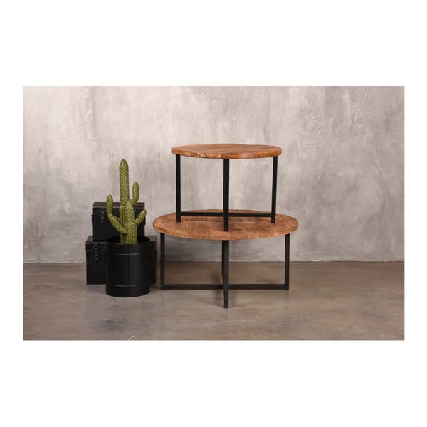 Tavolino nero con piano in legno di mango , ⌀ 60 cm Dex - LABEL51-image-2