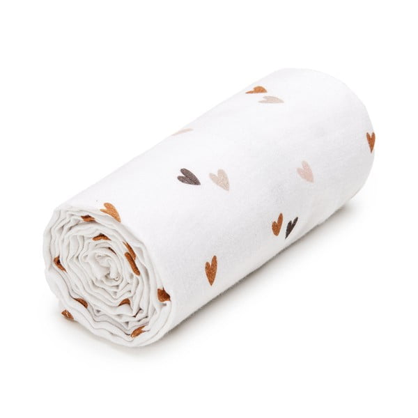 Asciugamano per bambini in mussola bianca 100x120 cm Love - T-TOMI
