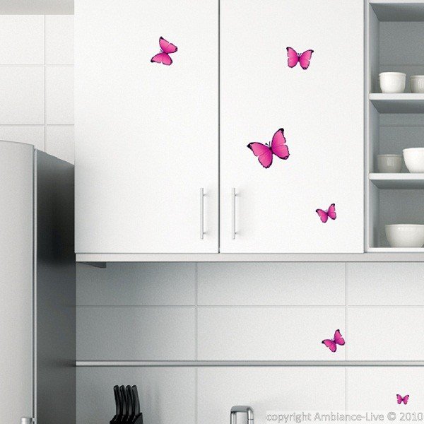 Set di 18 adesivi Fanastick Farfalle rosa - Ambiance-image-1