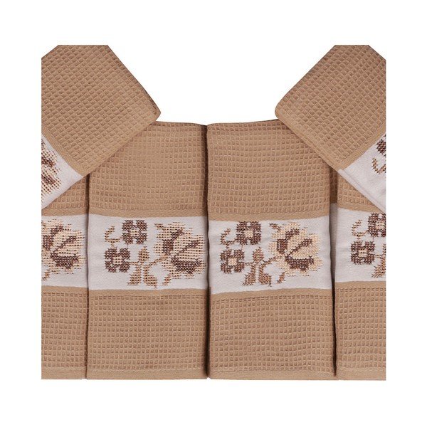 Set di 6 asciugamani in cotone marrone Simplicity, 45 x 70 cm - Mijolnir-image-3