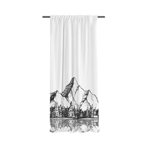 Tenda bianca e nera in raso di cotone 110x170 cm Cabin in the Mountain – Butter Kings