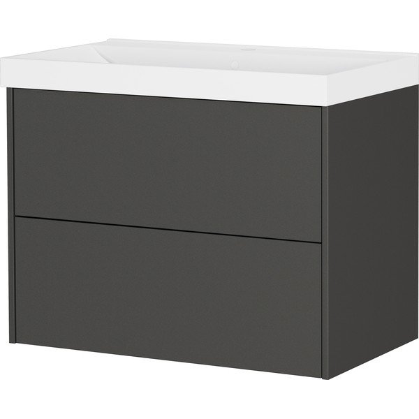 Mobile da lavabo color antracite opaco da appendere 81x65 cm Bodera – Germania