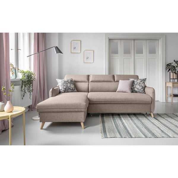 Divano letto angolare beige (angolo sinistro) Sweet Harmony - Miuform-image-1