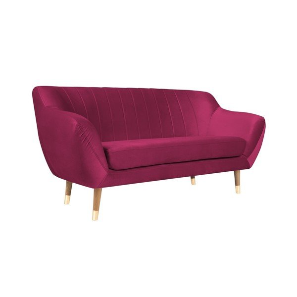 Divano in velluto rosa Benito, 158 cm - Mazzini Sofas-image-2