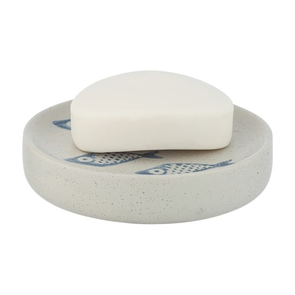 Portasapone in ceramica bianca e blu Aquamarin - Wenko-image-2