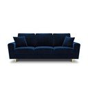 Divano blu allungabile e con contenitore con rivestimento in velluto 235 cm Kyoto – Cosmopolitan Design