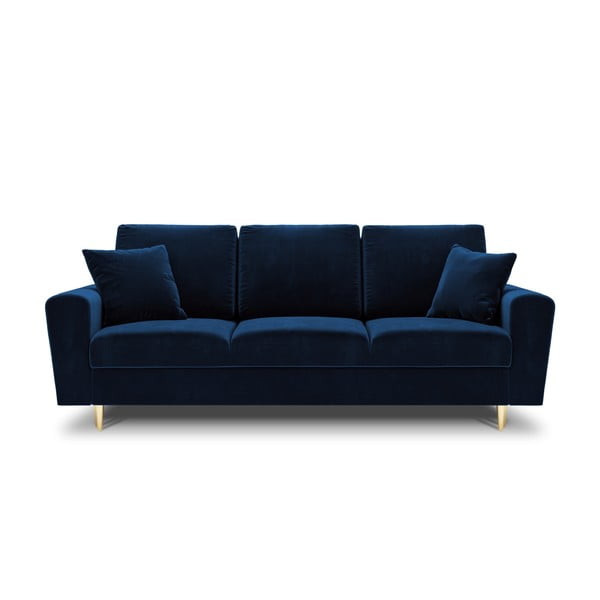 Divano blu allungabile e con contenitore con rivestimento in velluto 235 cm Kyoto – Cosmopolitan Design