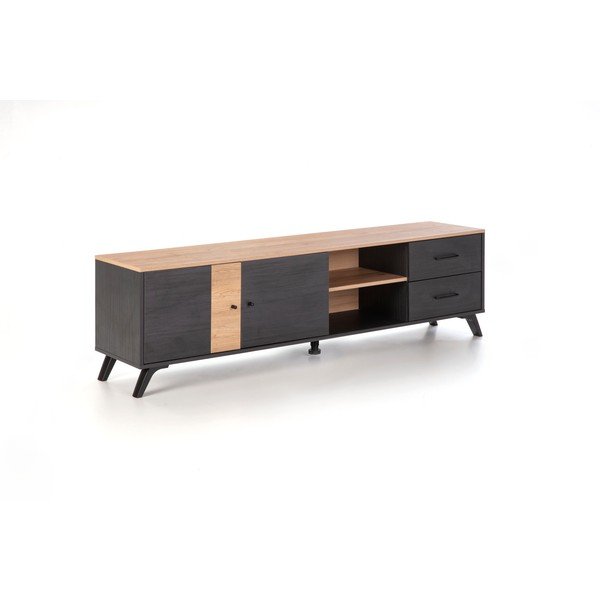 Tavolo TV nero in rovere 181x53 cm Texas - Marckeric-image-4