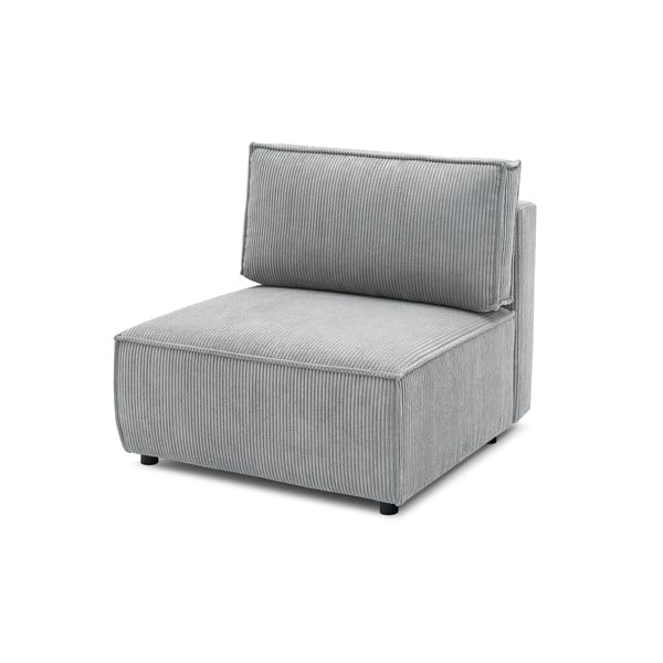 Modulo divano in velluto a coste grigio chiaro, pezzo centrale Nihad modular - Bobochic Paris