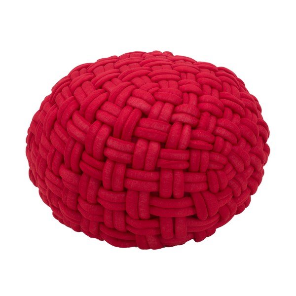 Pouf in corda, rosso bordeaux, ø 50 cm - Mauro Ferretti
