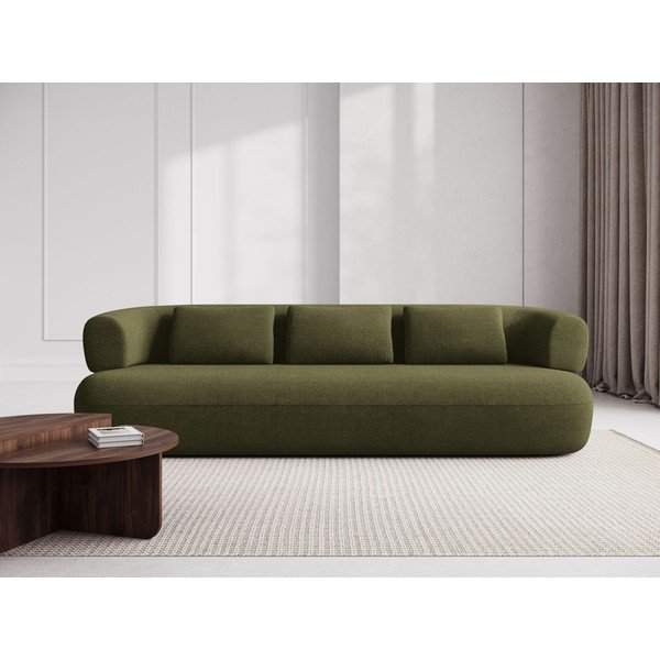 Divano verde con rivestimento in bouclé 200 cm Jenny – Micadoni -image-1