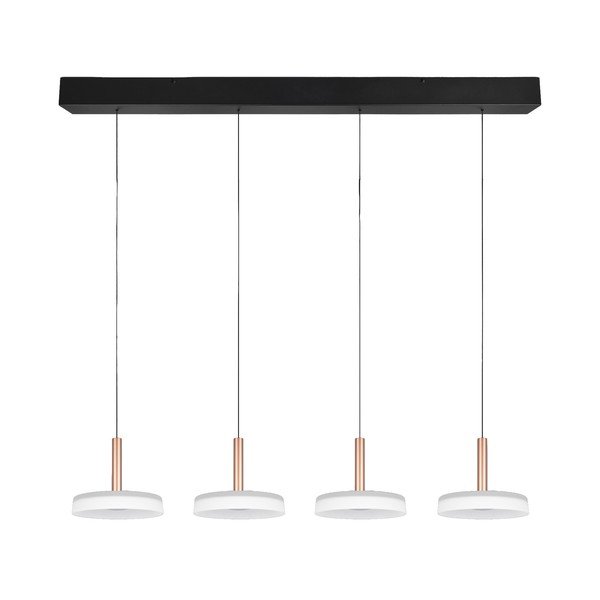 Lampadario a LED dimmerabile in nero-bianco-oro con paralume in vetro Celeste - Trio