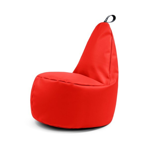 Puof a sacco rosso con rivestimento in finta pelle Lull XL – So Soft?