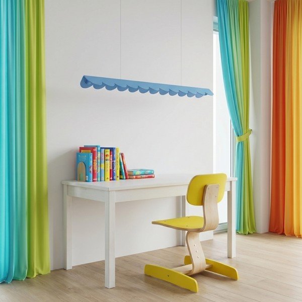 Lampadario LED azzurro in alluminio BISCUIT – Thoro-image-3