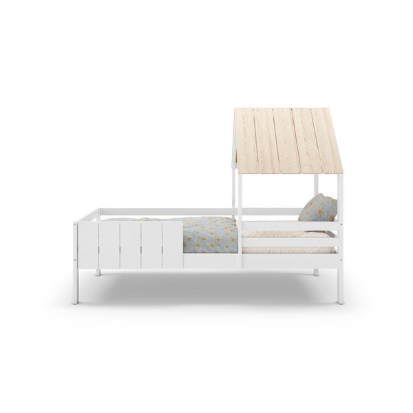 Letto da bambini a forma di casa bianco 90x190 cm Valka – Marckeric-image-3