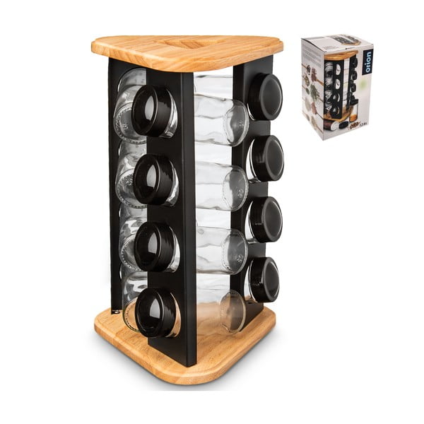 Set di 12 spezie con supporto Black - Orion-image-1