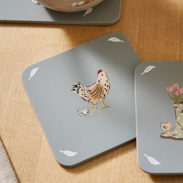 Set di sottobicchieri grigi in sughero 4 pz Hen House Lane – Cooksmart ®-image-3
