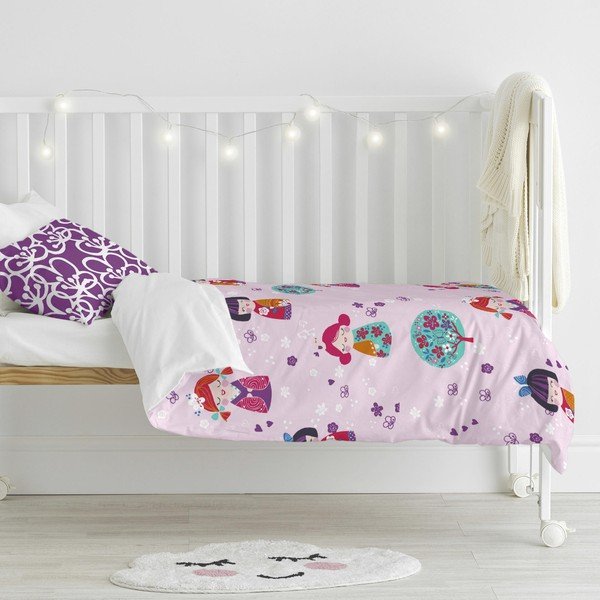 Biancheria da letto in cotone per bambini , 115 x 145 cm Cherry Blossom - Moshi Moshi-image-1