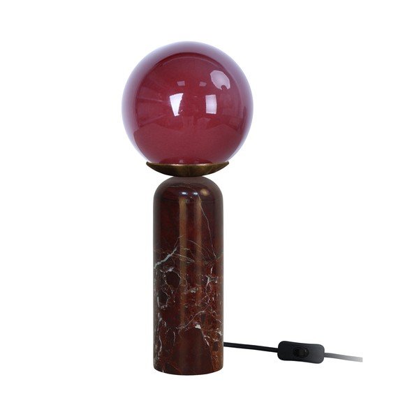 Lampada da tavolo burgundy in marmo (altezza totale 38 cm) Lazio Sphere – Leitmotiv