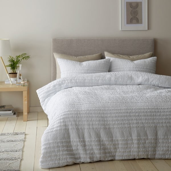 Biancheria da letto singola bianca 135x200 cm Lennon Stripe - Catherine Lansfield