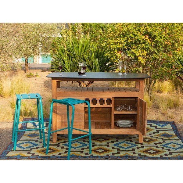 Tavolo bar da giardino in teak 160x90 cm Navy - Ezeis-image-4
