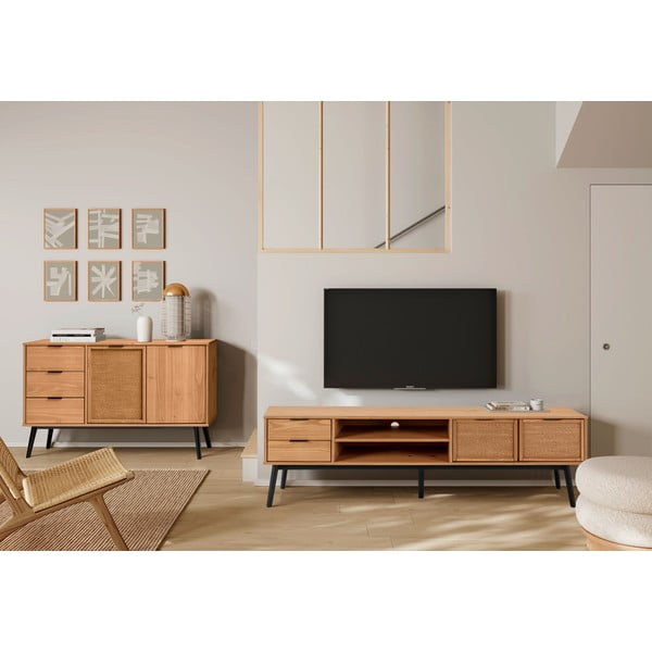 Cassettiera in legno di pino 130x80 cm Natasha - Marckeric-image-1