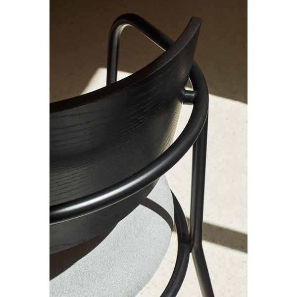 Sedia da pranzo nera e grigia in frassino Eclipse - Teulat-image-1