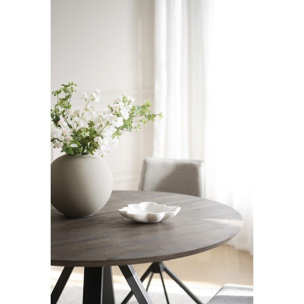 Tavolo da pranzo rotondo marrone scuro con piano in rovere ø 130 cm Carradale - Rowico-image-4