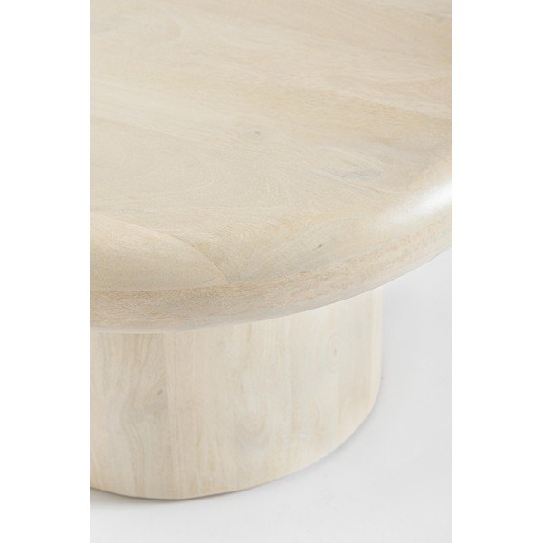 Tavolino da salotto rotondo color crema in mango massiccio ø 60 cm Lopez – Bizzotto-image-2