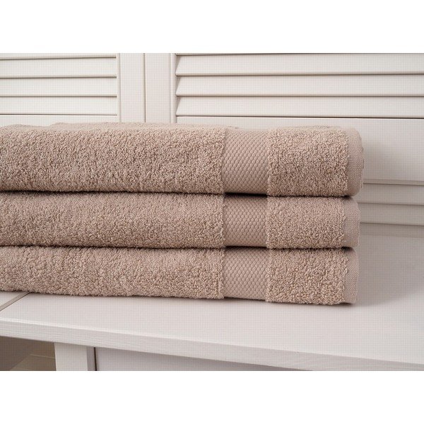 Asciugamano in spugna marrone chiaro 70x140 cm Adria - B.E.S.-image-1