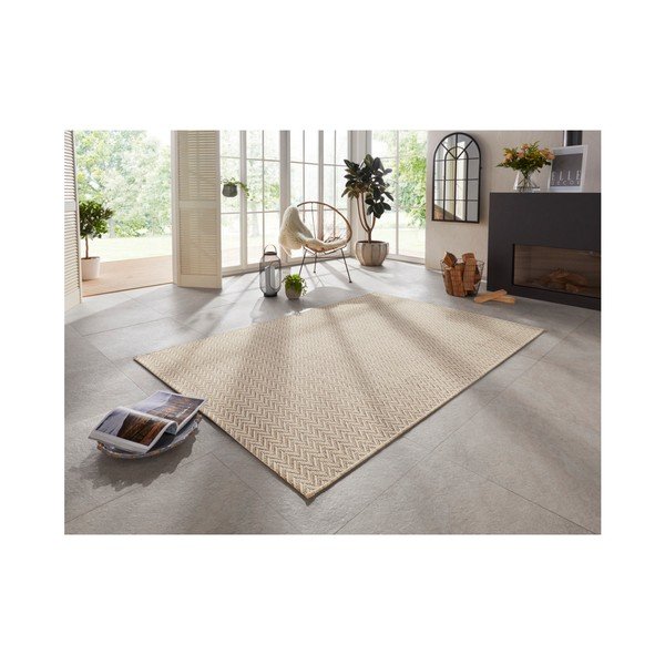 Tappeto da esterno crema Caen, 160 x 230 cm Brave - Elle Decoration-image-1