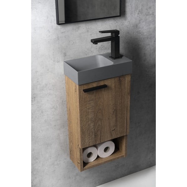 Lavabo grigio in calcestruzzo 31x17 cm Piccolino – Sapho-image-3