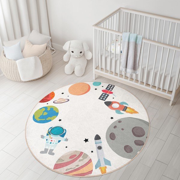 Tappeto da gioco per bambini lavabile ø150 cm Space Trip – Mila Home-image-3