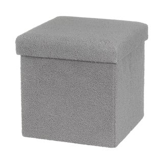 Poggiapiedi grigio con rivestimento in bouclé Folding – Casa Selección