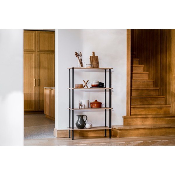 Scaffale blu con effetto rovere 80x127x35 cm Teidi – noo.ma-image-1