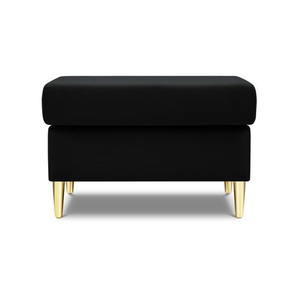 Poggiapiedi nero con rivestimento in velluto Kyoto – Cosmopolitan Design-image-1