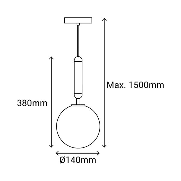 Apparecchio a sospensione nero, altezza 150 cm Musa - SULION-image-3
