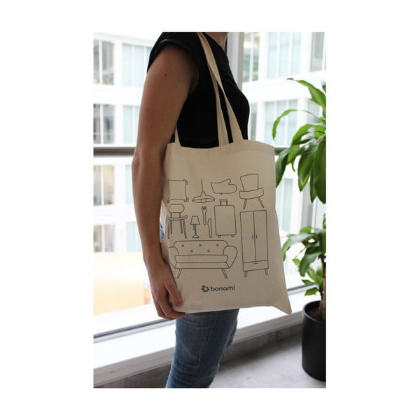 Borsa in tela color crema - Bonami-image-3