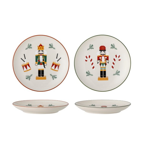 Set di piatti da dolce color crema in gres a tema natalizio 2 pz ø 16 cm Jolly – Bloomingville-image-2
